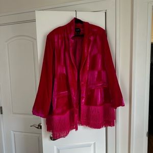 Pink, Size US 18, Nasty Gal Velvet Tassel Blazer